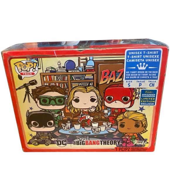 NWT Unisex The Big Bang Theory Funko DC Comics Bazinga! T-shirt - Picture 2 of 8